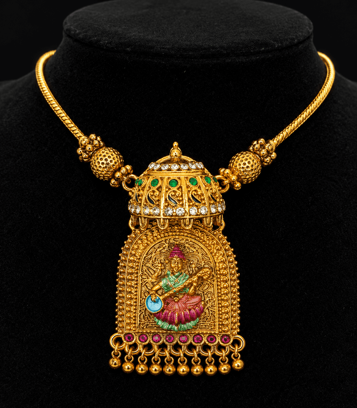 5609 Traditional South Indian Decorative Umbrella with Devi
