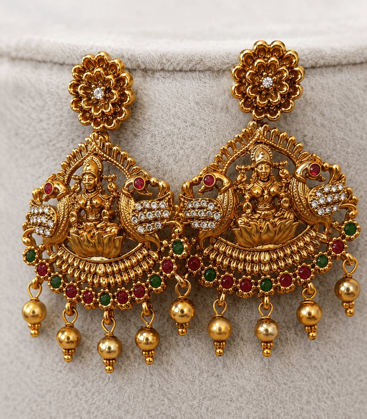 6614-Lakshmi Pendant Combo Set with Earrings