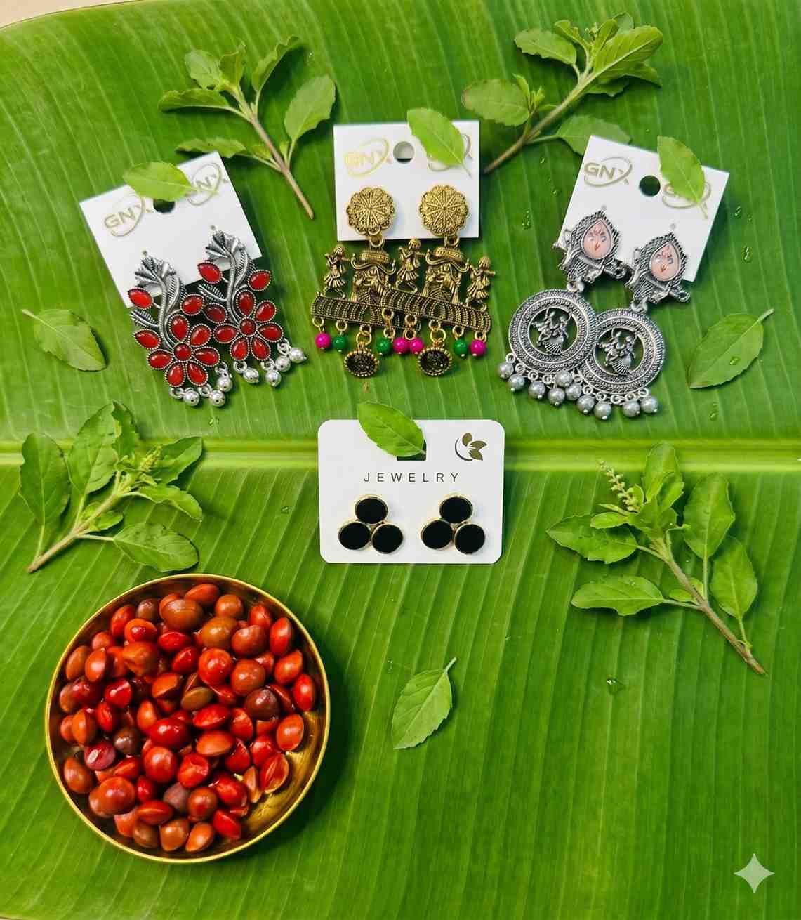 7001 - 4 Pair Stylish Earrings Combo Set