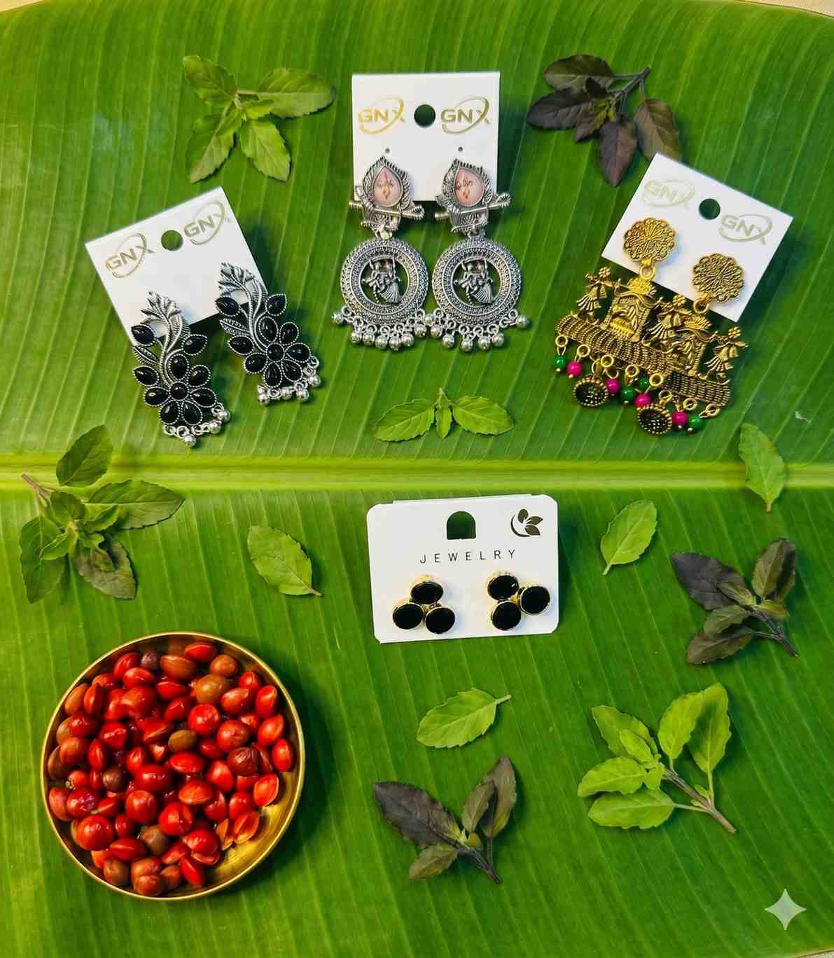 7002 - 4 Pair Stylish Earrings Combo Set