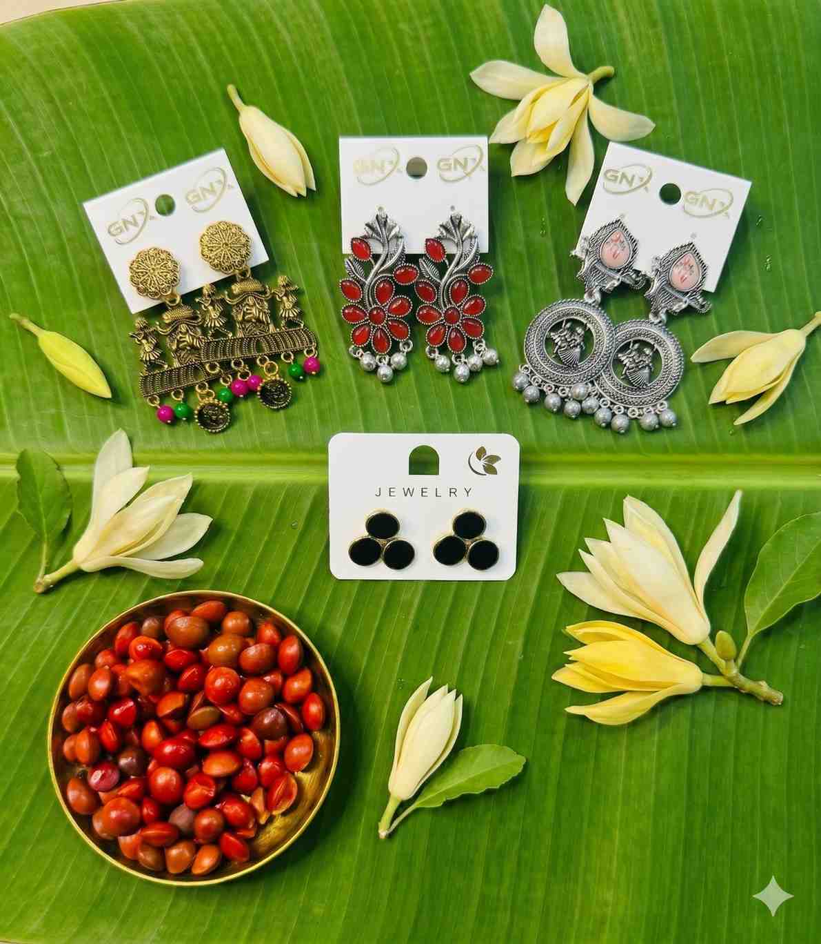 7003 - 4 Pair Stylish Earrings Combo Set