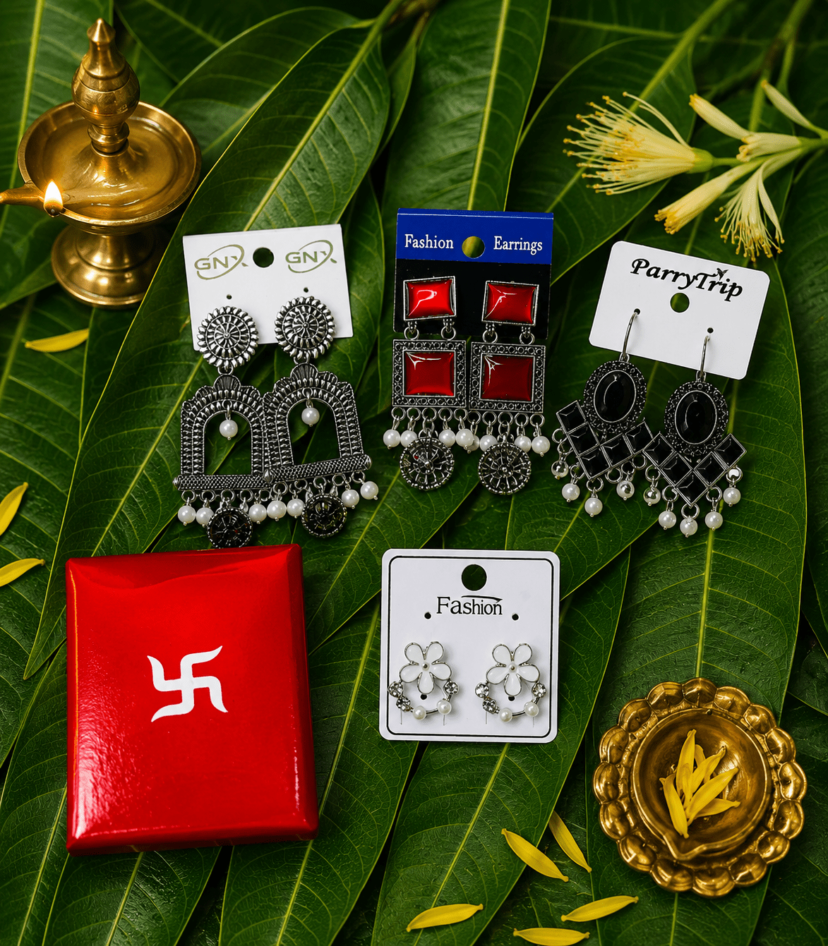 7012 - 4 Pair Stylish Earrings Combo Set