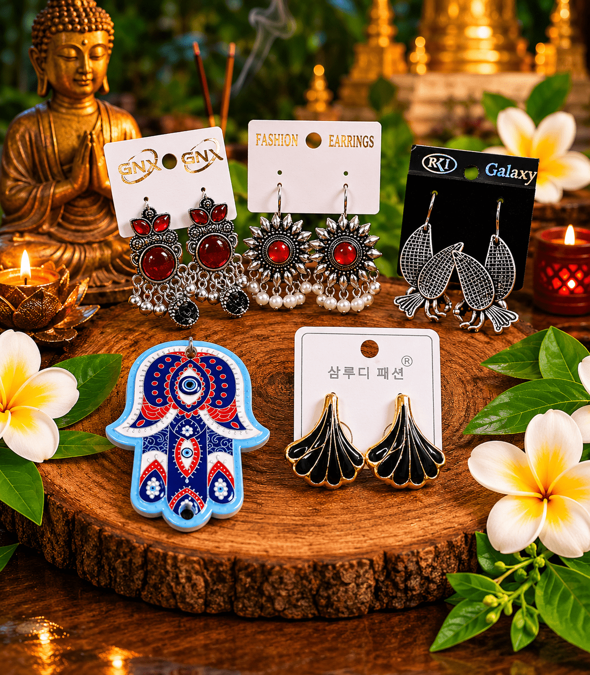 7015 - 4 Pair Stylish Earrings Combo Set