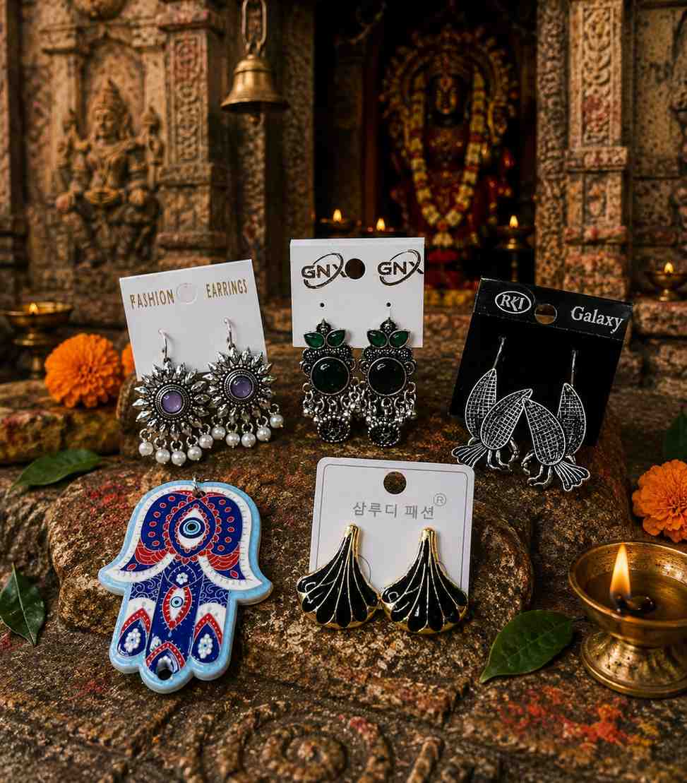 7018 - 4 Pair Stylish Earrings Combo Set