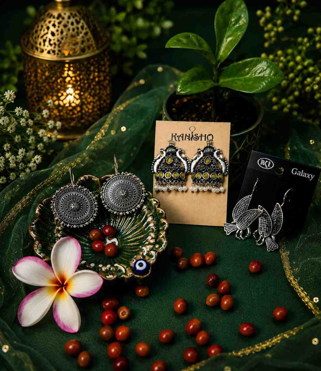 7038- 3 Pair Stylish Earrings Combo Set
