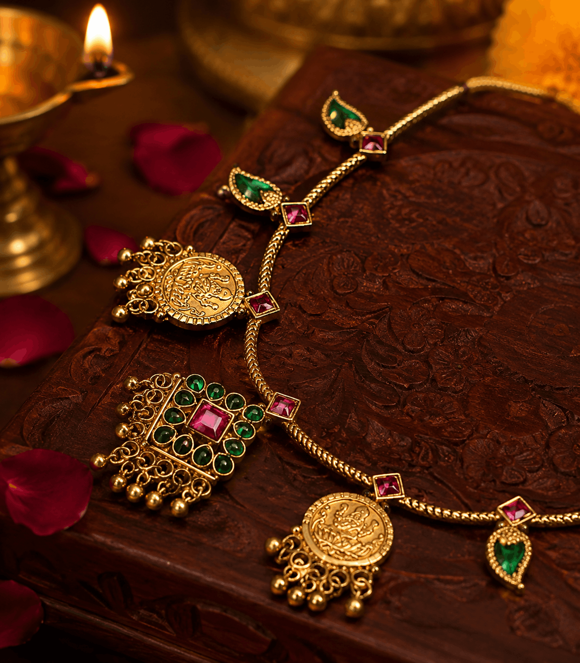 6626-antique-gold-plated-goddess-lakshmi-kasu-coin-necklace