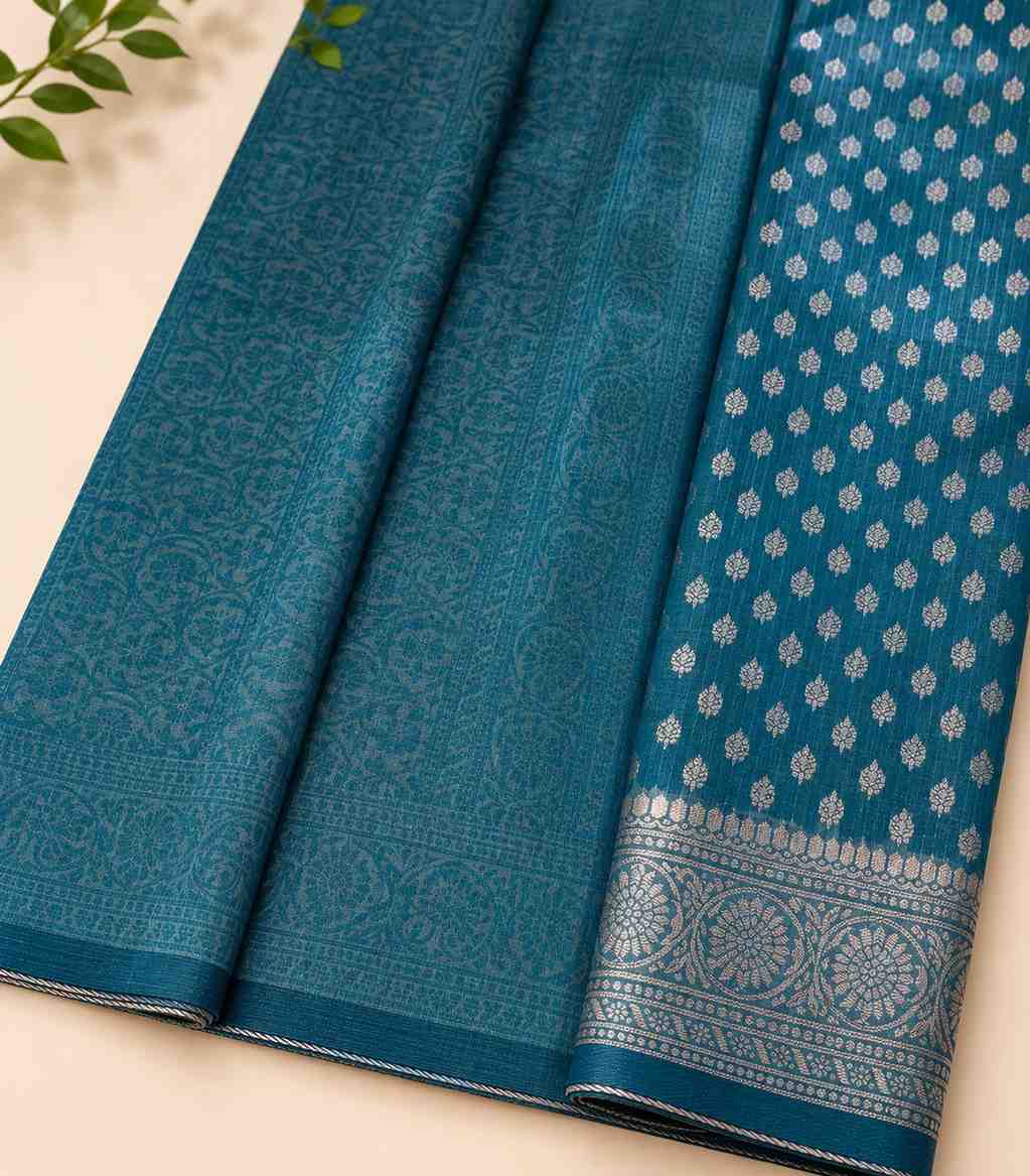 2239-teal-blue-semi-raw-silk-saree