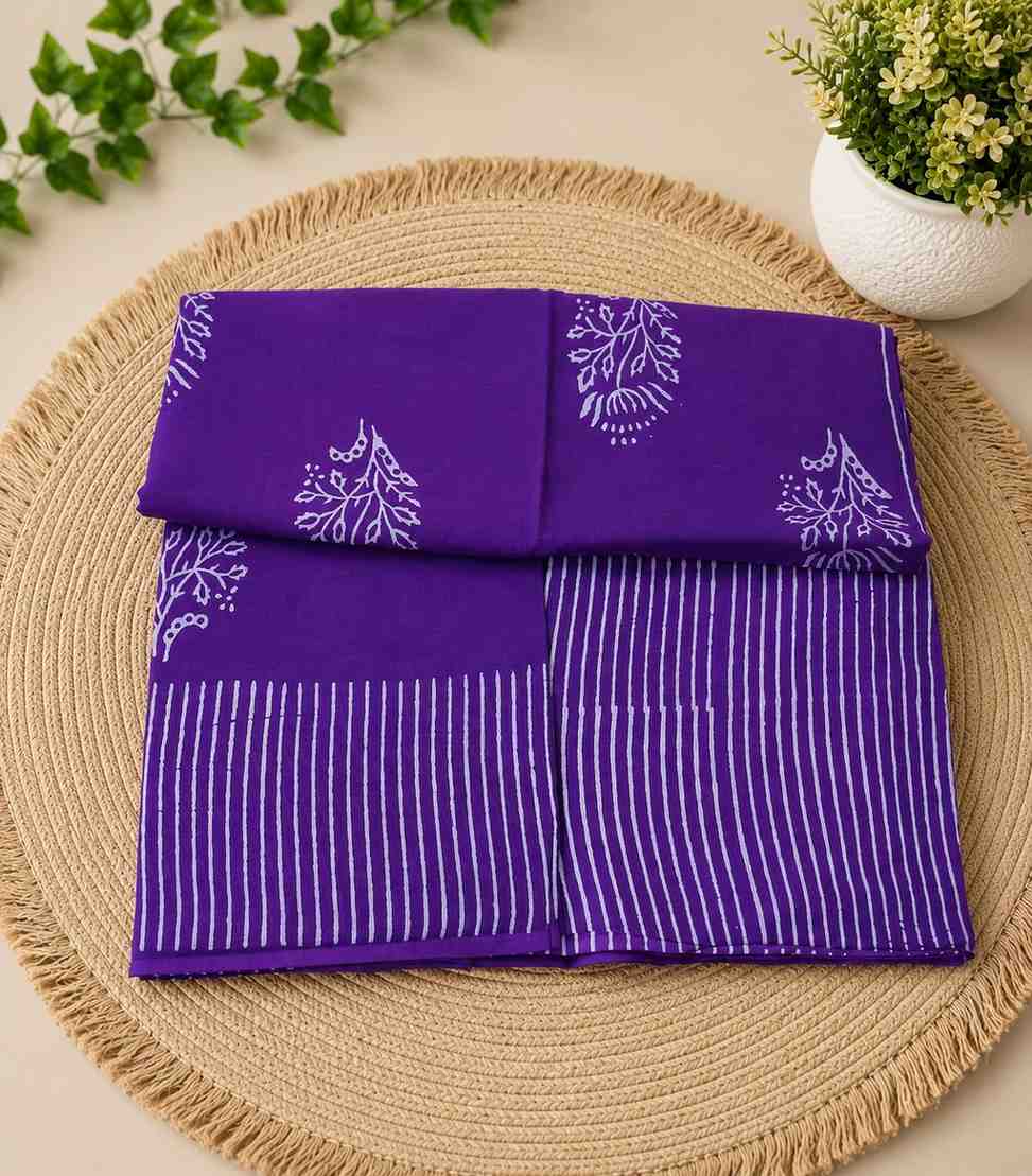 2259-purple-color-cotton-saree-with-geometric-striped-pattern-border