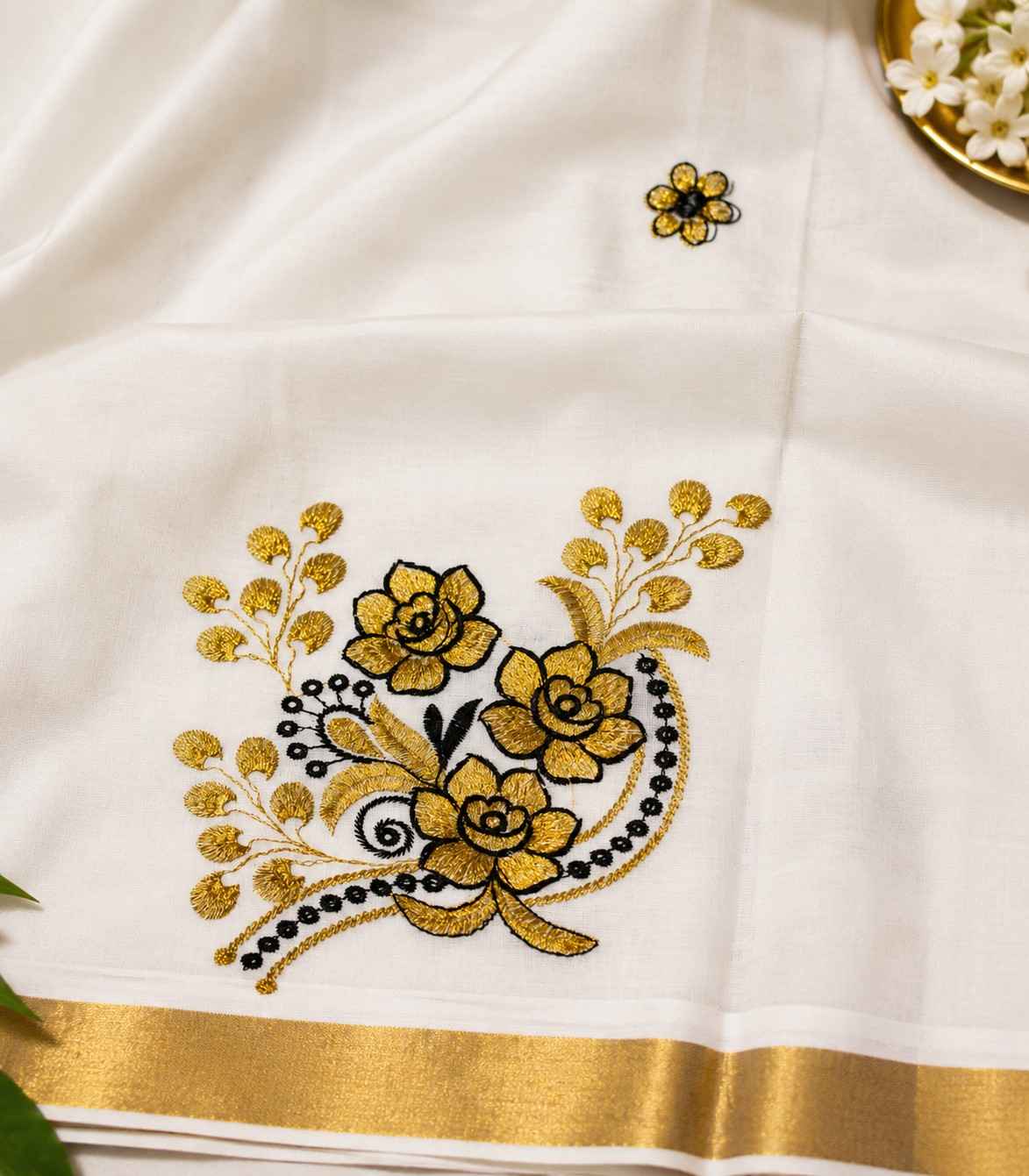 2261-kerala-saree-with-black-and-gold-floral-embroidery