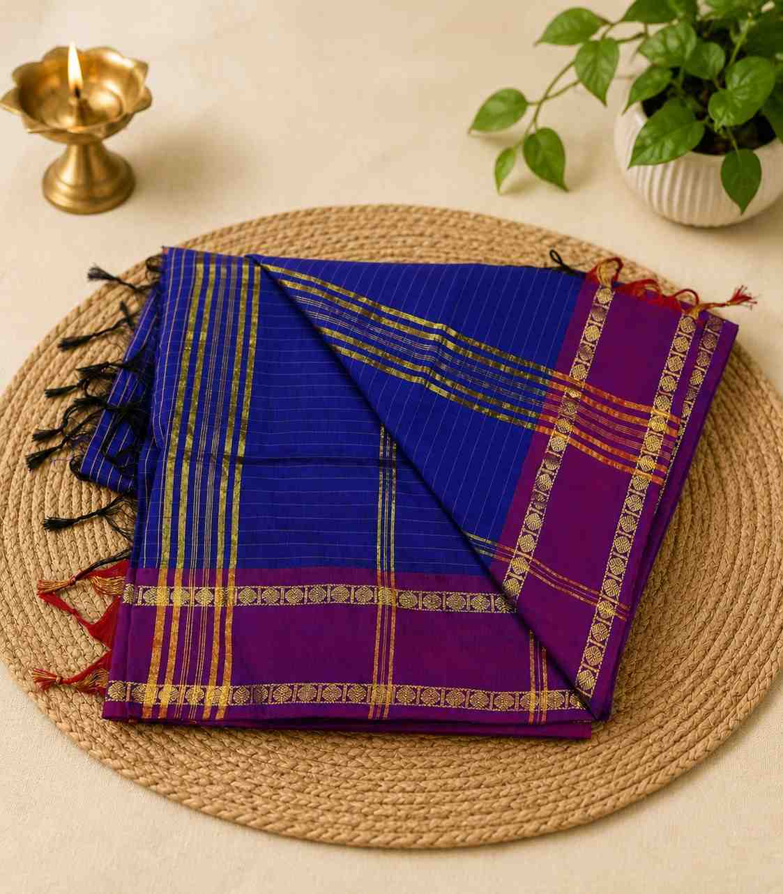 2268-blue-color-arani-kalyani-cotton-silk-saree-with-contrast-double-pet-checkered-border
