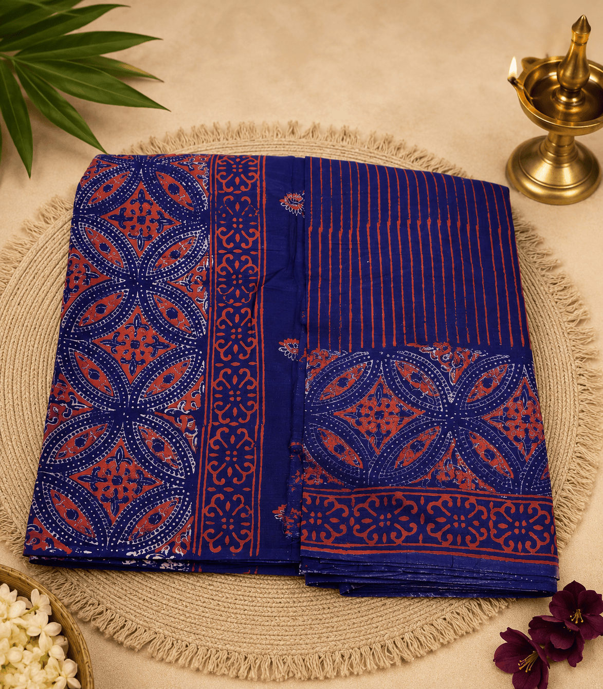 2276-navy-blue-and-orange-hand-block-printed-daily-wear-mul-cotton-saree
