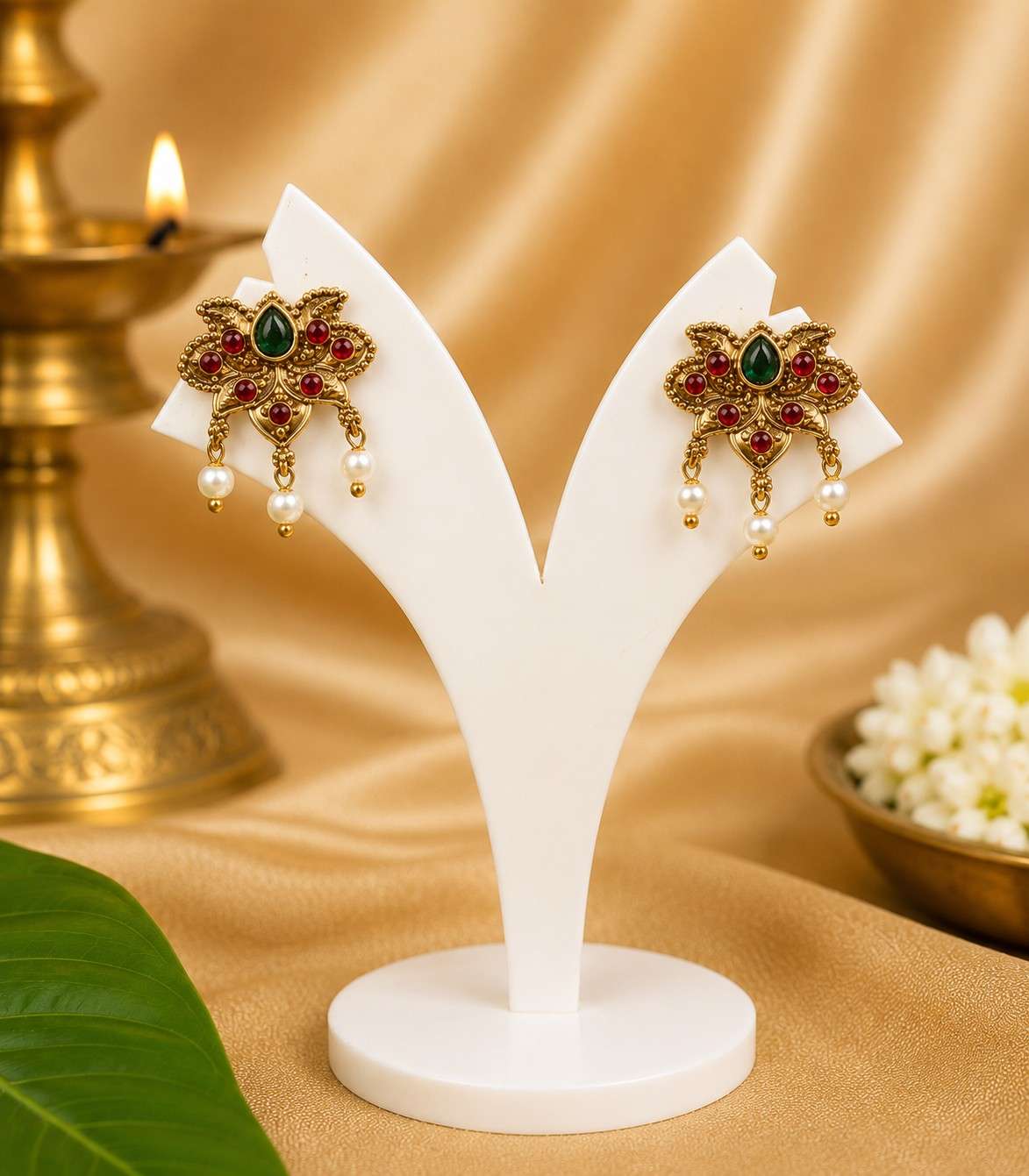 5634-traditional-south-indian-gold-plated-kemp-stone-necklace-with-pearl-drops