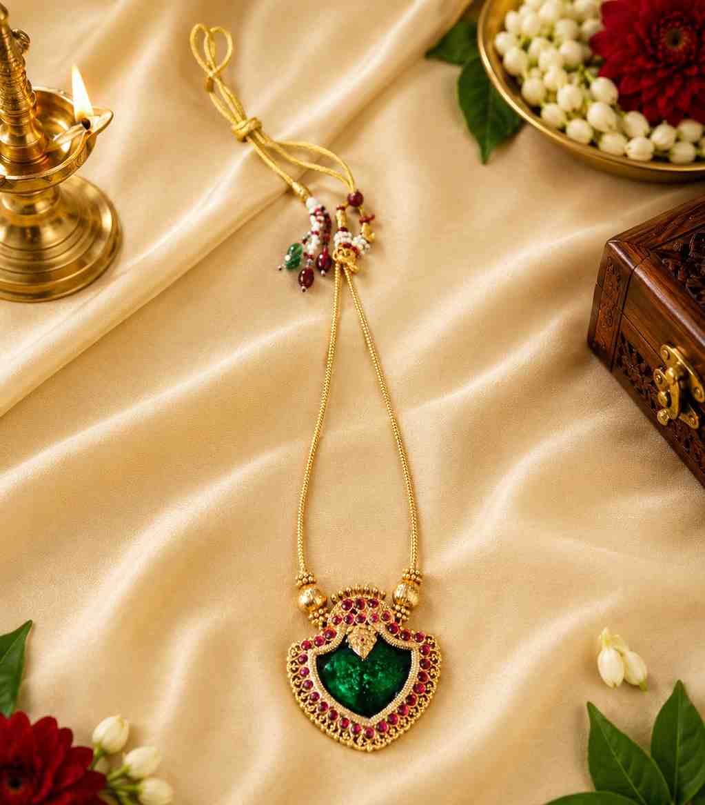 5640-traditional-kerala-green-enamel-palakka-necklace-with-ruby-stone-accents