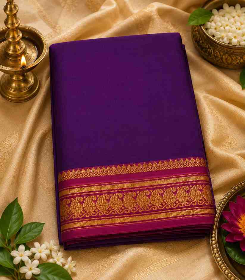 2318-deep-royal-purple-kanchi-cotton-saree-with-magenta-zari-border